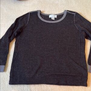 Charcoal Crewneck Sweater with piping